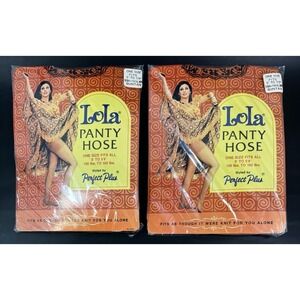 Vintage 1971 Lola Panty Hose Suntan Lot 2 NOS Mod Retro Hosiery 5'-5'8 100-160lb